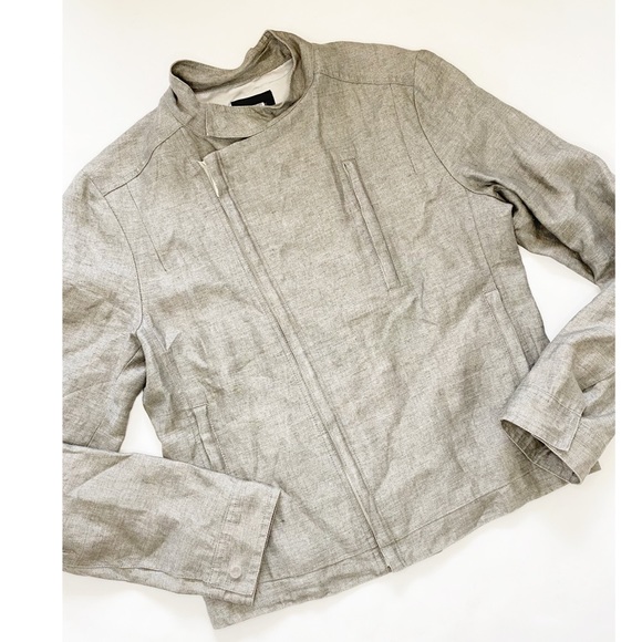 Simon Spurr | Linen motto zipper jacket - Picture 1 of 8